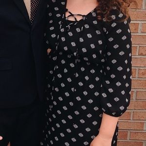 Black and white textured dress